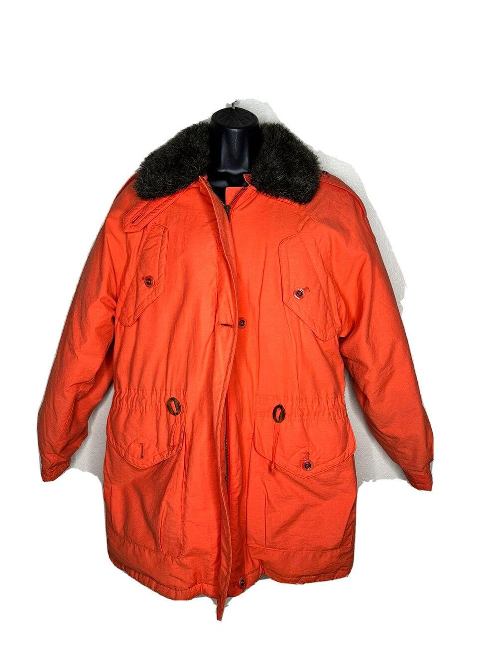 Tower London Fog  Down Jacket Parka coat Snorkel Women Orange Spice Sz S Y2K